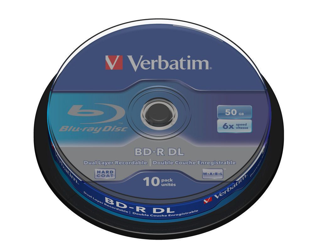 BD-R Blu-ray Verbatim DL 50 GB 6x, cake 10 ks, 43746