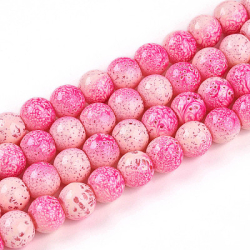Sklenen korlka dvojfarebn, HOT PINK, 10 - 10,5mm, otvor 1,4 mm, 10 ks/bal