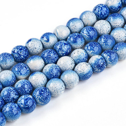 Sklenen korlka dvojfarebn, Royal blue, 10 - 10,5mm, otvor 1,4 mm, 10 ks/bal