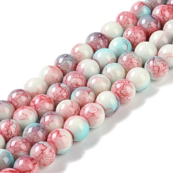 Sklenen korlka viacfarebn, Pale Violet Red, 10 - 10,5mm, otvor 1,5 mm, 10 ks/bal