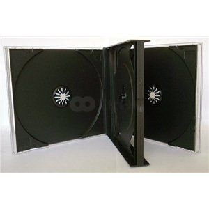 Obal na 3 CD s iernym trayom HQ, Multipack box - 24 mm
