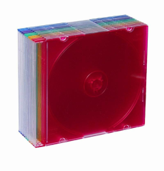 Obal na 1 CD ultra slim rzne farby 10ks, 5,2 mm
