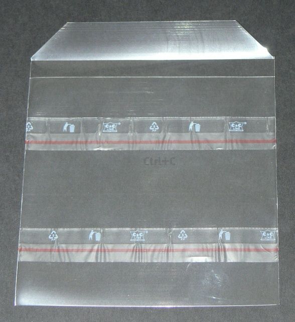 Plastov oblky na CD / DVD, nelepiaca chlopa + 2x zadn lepenie, 125 mm x 125 mm / 70 m