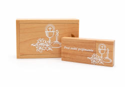 Sada USB "Prv� sv�t� prij�manie" kalich s �aliami, hranol a mal� box