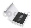 Sada: USB KRYSTAL strieborn sklo/kov + biela krabika s magnetom