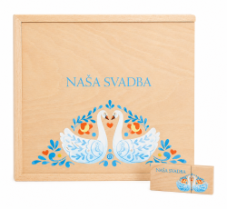 SET "Na�a svadba" LABUTE: USB + krabi�ka XXL drevo