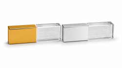 USB KRYSTAL sklo/kov "Na�a svadba" 2.0 - 3.0 strieborn�/zlat�